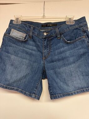 Women's Blue Rolled Hem Denim Shorts